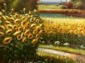 Hong Jeon | Golden Sunflowers | Vail Fine Art Uncrated